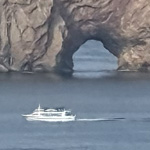 Percé Rock, from the road leading out of town